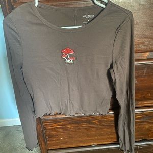Brown cropped long sleeve